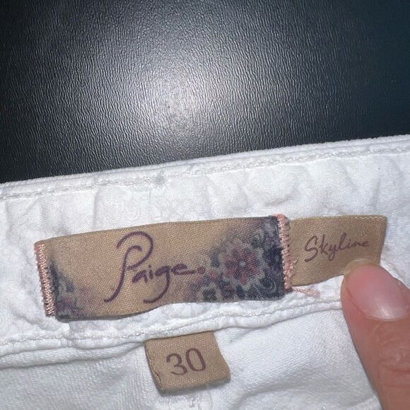 Paige Skyline Ankle Peg Jeans in White Size 30 EUC - Picture 6 of 12